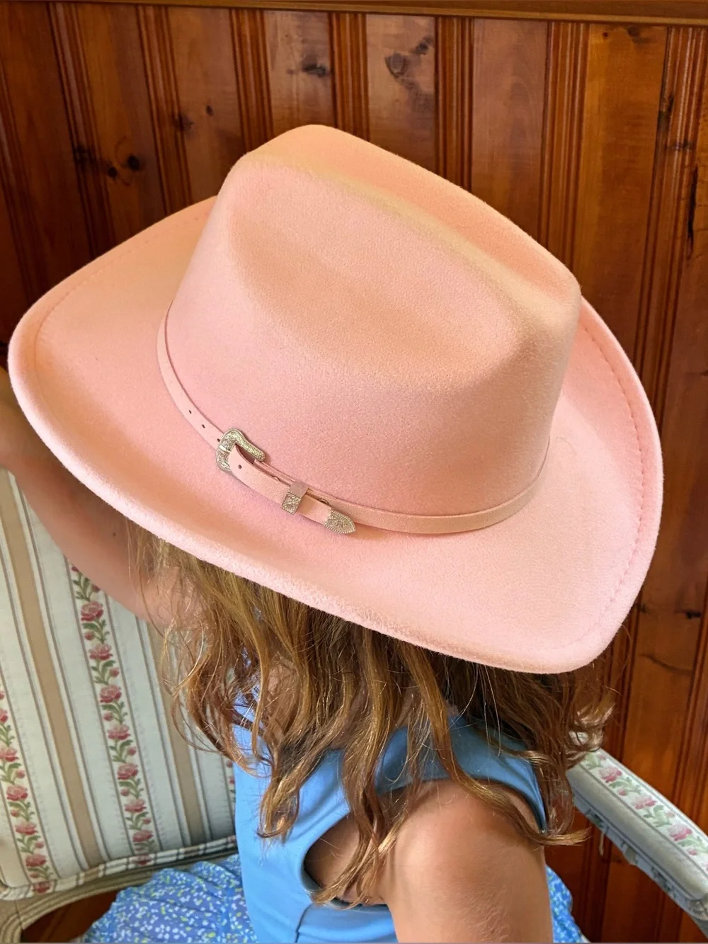 Kids Pink Felt Cowboy Hat - Stylish Sun & Play Accessory